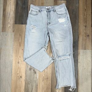 VERVET BY FLYING MONKEY Light Wash Distressed Boyfriend Jeans